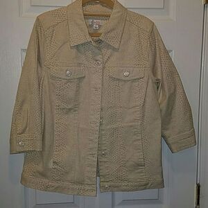 Denim & Company size small EUC print jacket.